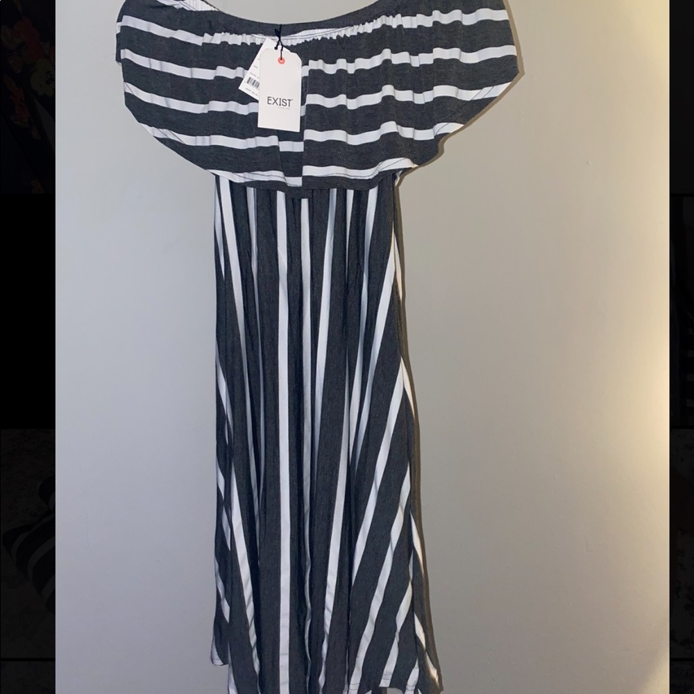 NWT Exist striped off-shoulder dress